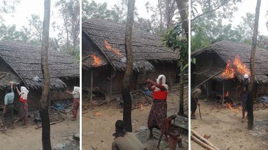ছবি গুজব: মিয়ানমারের মংদুতে নিজ ঘরে আগুন দিচ্ছে 'রোহিঙ্গা বাঙ্গালিরা'?